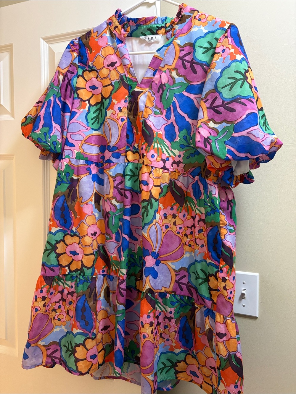THML Floral bubble Sleeve Dress - Multicolor